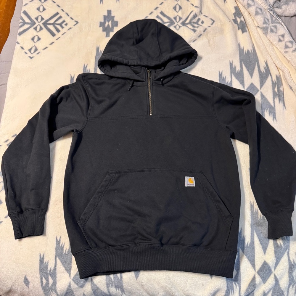 Carhartt Rain Defender Quarter Zip Hoodie - Medium Black